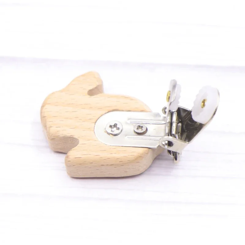 Pacifier Clip 30pc Rabbit Shape Woodcut Custom Baby Wooden Pacifier Clip Baby Teether Neutral Surprise Gift