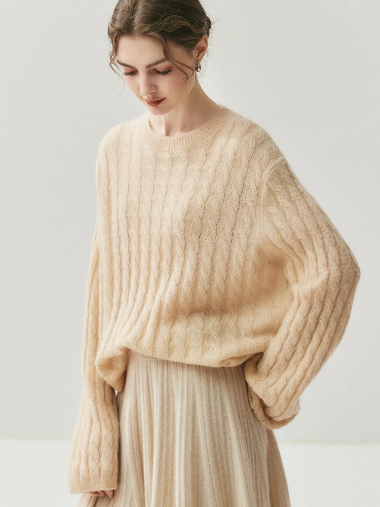 

TLOML новый женский свитер из 100% кашемира, вязаный пуловер с круглым вырезом, кашемировый трикотаж, осень-зима, мягкий теплый свободный удобный топ