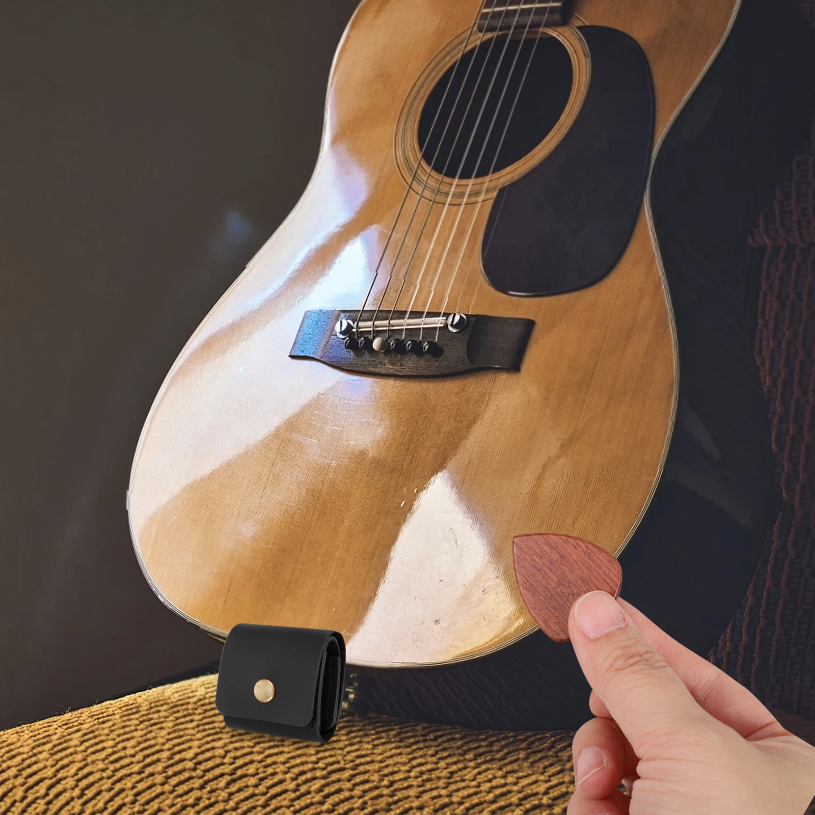 

1pcs Pick Case PU Storage Holder for Acoustic Electric Bass Guitar Picks Organizer Red Color Guitar Pick Bag Display