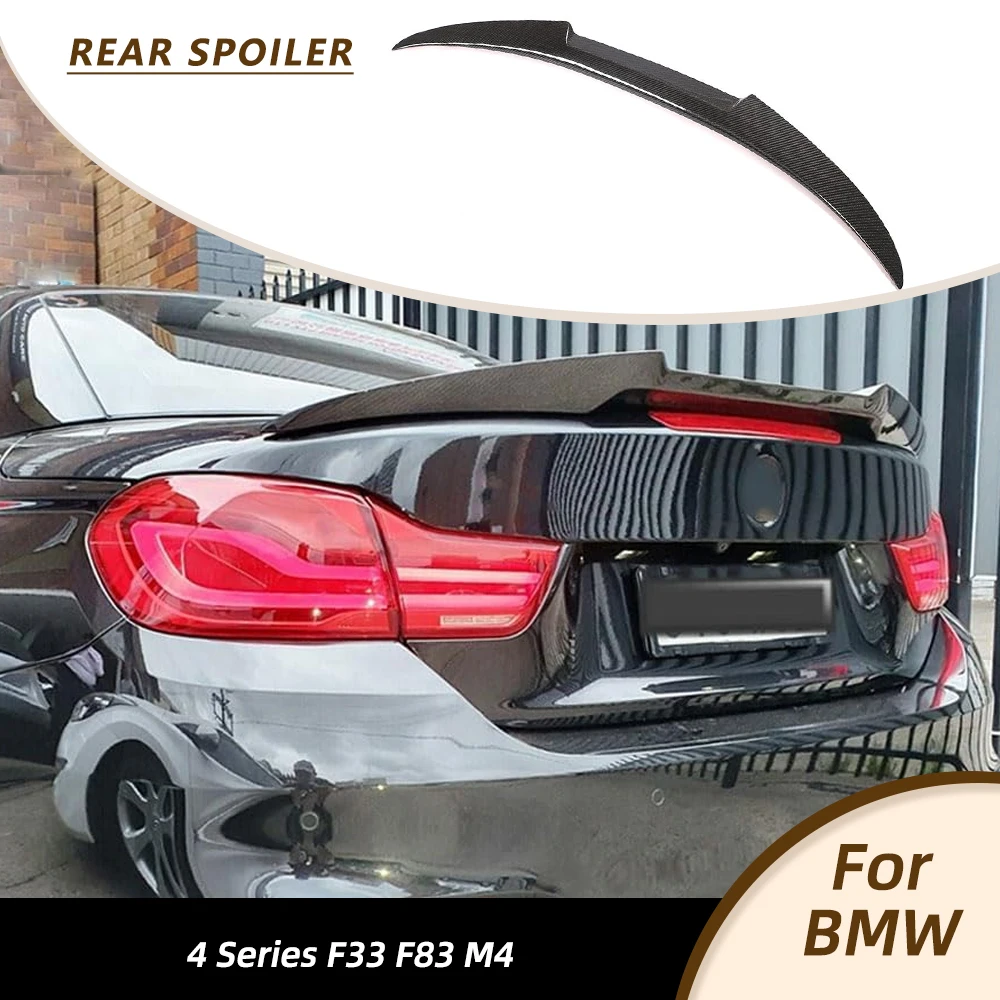 

Car Rear Racing Spoiler for BMW F33 F83 M4 Convertible 2014-2019 Car Trunk Spoiler Rear Spoiler HighKick Body Kits Carbon Fiber