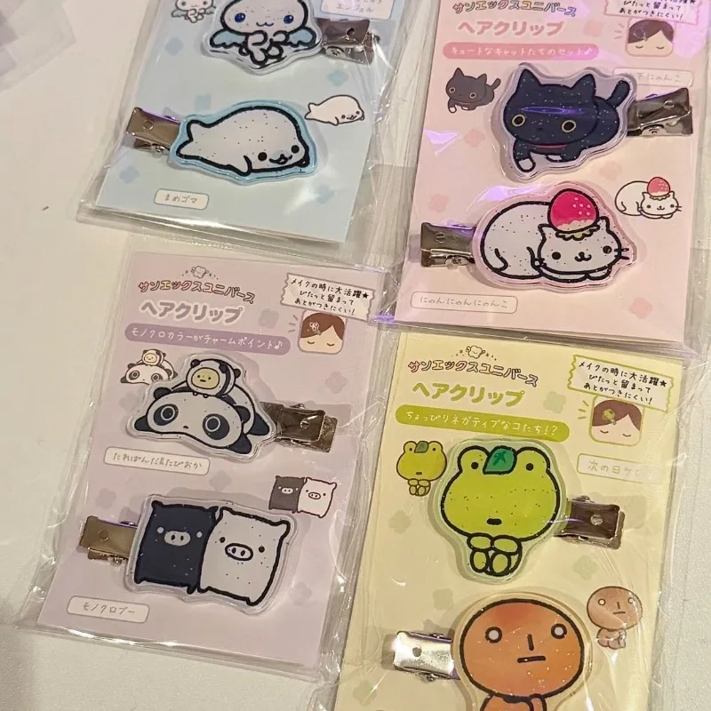 Kawaii San-x Tomorrow Frog Hair Clips Cute Anime Kogepan Acrylic Barrettes Y2K Sweet Burnt Bread Hair Accessories Girls Gifts