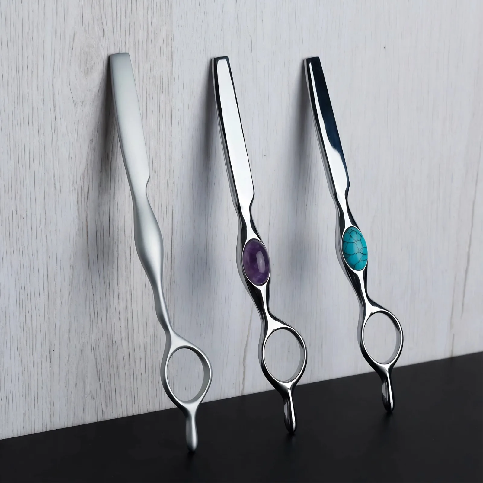 سبائك الزنك مستقيم الحلاقة حامل صالون حلاقة ترقق القص مصفف الشعر رقيقة الشعر المشكل سكين الحلاق تصفيف الشعر أداة #6