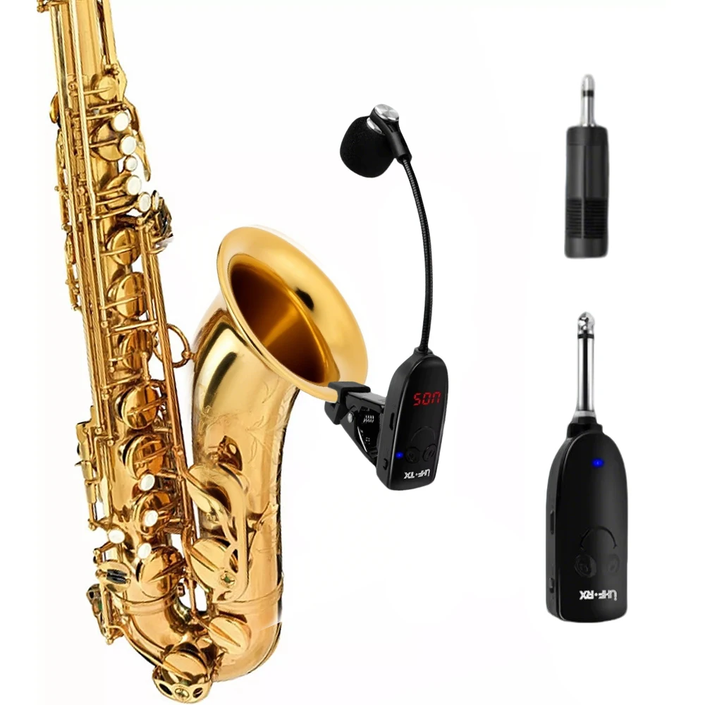 Wireless Instruments Saxophone Microphone Wireless Receiver amplifier professional recording performance outdoor performa view 3
