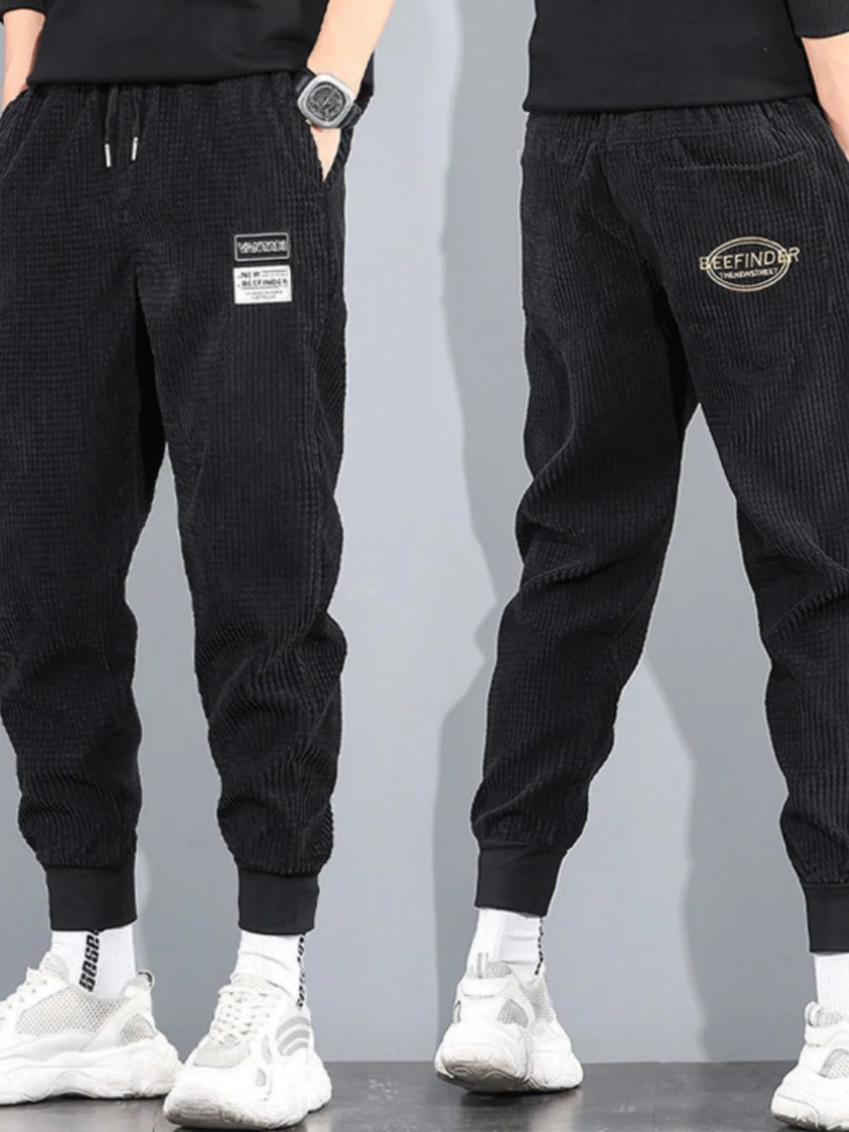 

Trendy Men's Fce Lined Harlan Casual Pants Loose Fit Spor Autumn Winter Thi Corduroy Trousers Streetwear Sle