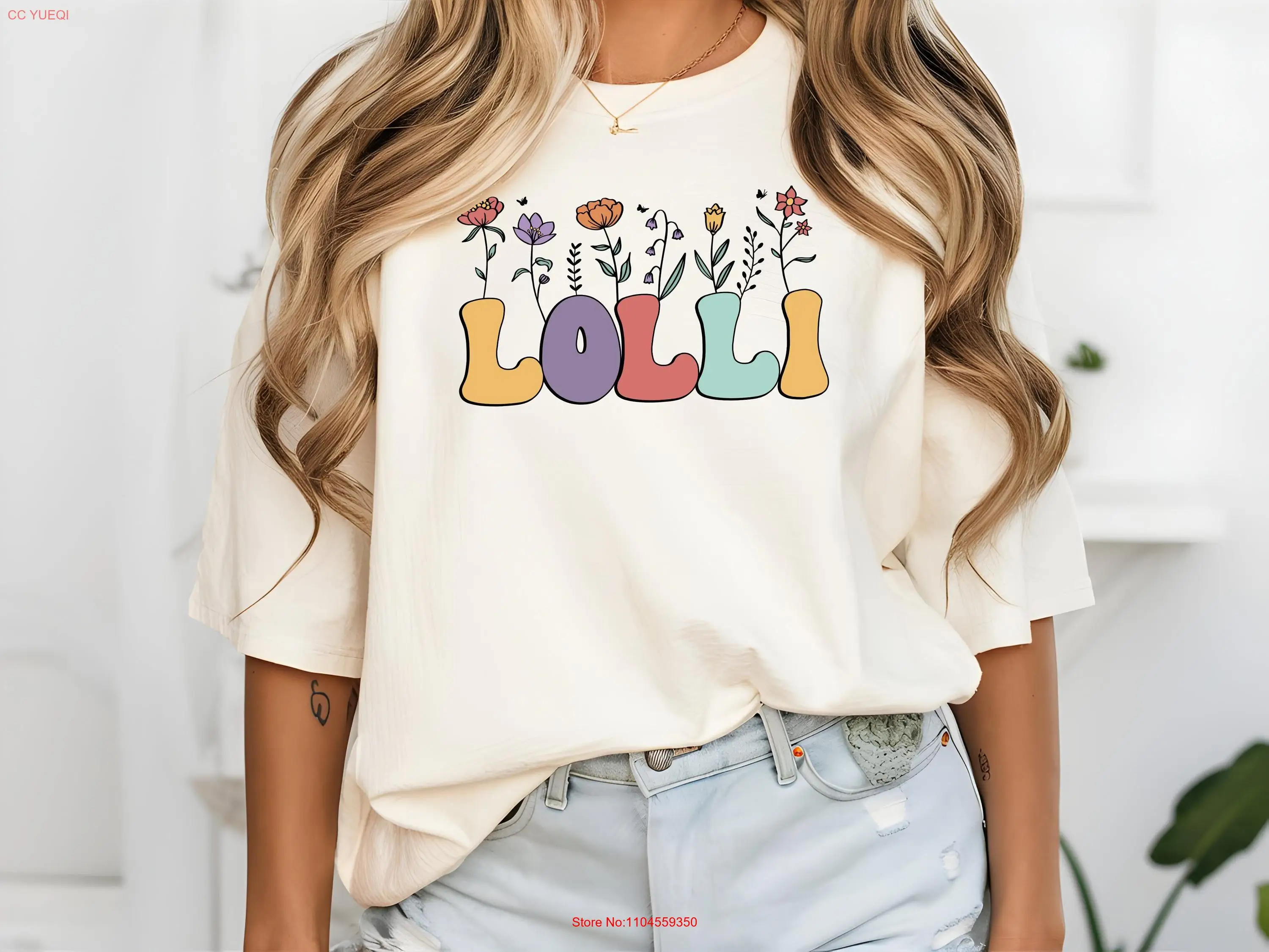 Lolli T Shirt Wildflowers Mothers Day Floral Grandma ed Mommy long or short sleeves