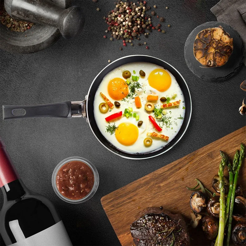 

FO-Mini Cooking Pan Non-Stick Frying Pan Portable Breakfast Pan With Handle Suitable For Frying Eggs And Breakfast