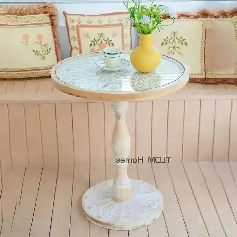 

Журнальные столики, маленькие круглые приставные столики, эстетичные винтажные роскошные центральные столы для гостиной, деревянные украшения для дома