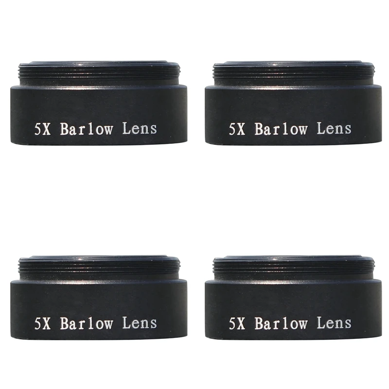 

2025 New-4Pcs Barlow Lens 5X For Any M28X0.6 Thread 1.25Inch Telescope Eyepiece Astronomy Diagonal Extender Tube
