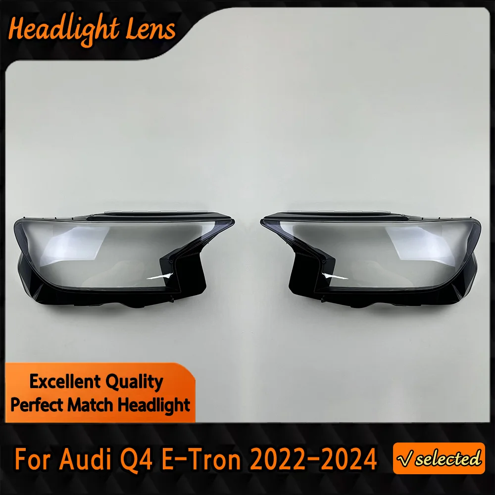 For Audi Q4 E-Tron 2022 2023 2024 Front Headlamp Cover Headlight Lens Transparent Shell Plexiglass Replace Original Lampshade