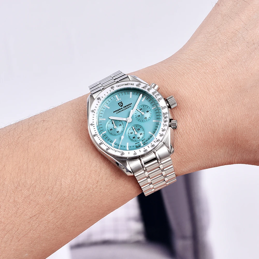 PAGANI DESIGN 2025 nouvelle montre pour hommes de luxe rétro montre à Quartz Vk63 hommes sport lumineux chronographe verre saphir 100 étanche