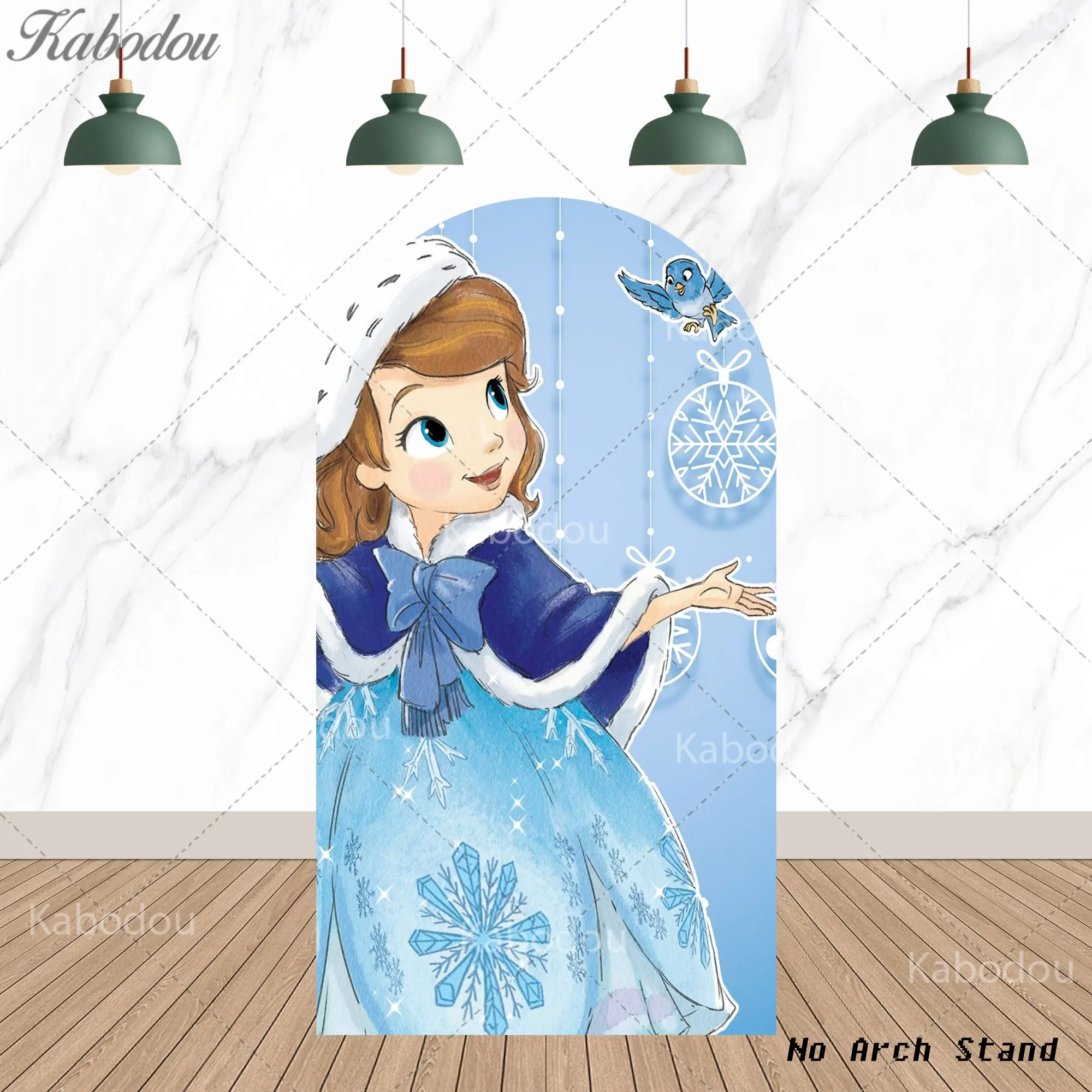 Sofia the First Backdrop Arch Cover Girl 1st Birthday Party Decor Baby Shower Photography Background Stretch Fabric Photo Props