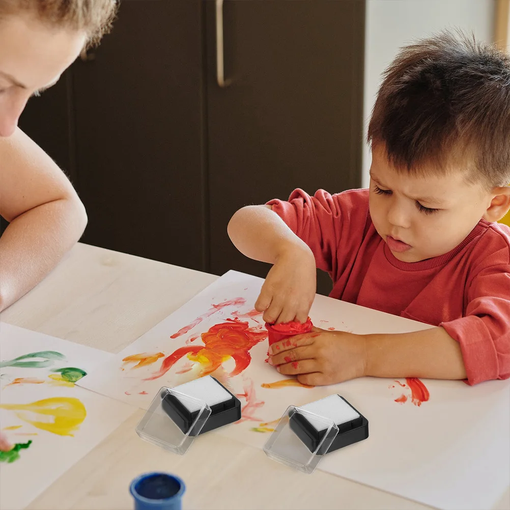 15pcs Blank Kids Inks Pads DIY Ink Fingerprint Handprints Square Kids Inks Pads Template Coloring Craft Board Replacement