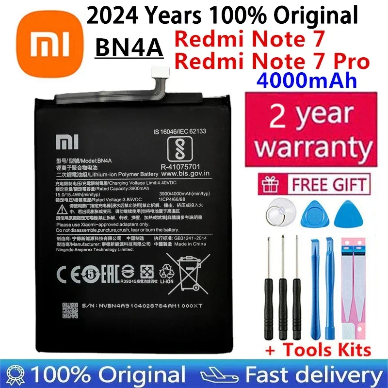 High Quality Phone Replacement Battery for Xiaomi Redmi Note 7, Note 7 Pro,M1901F7C,Genuine Batteries,100% Original,4000mAh,BN4A