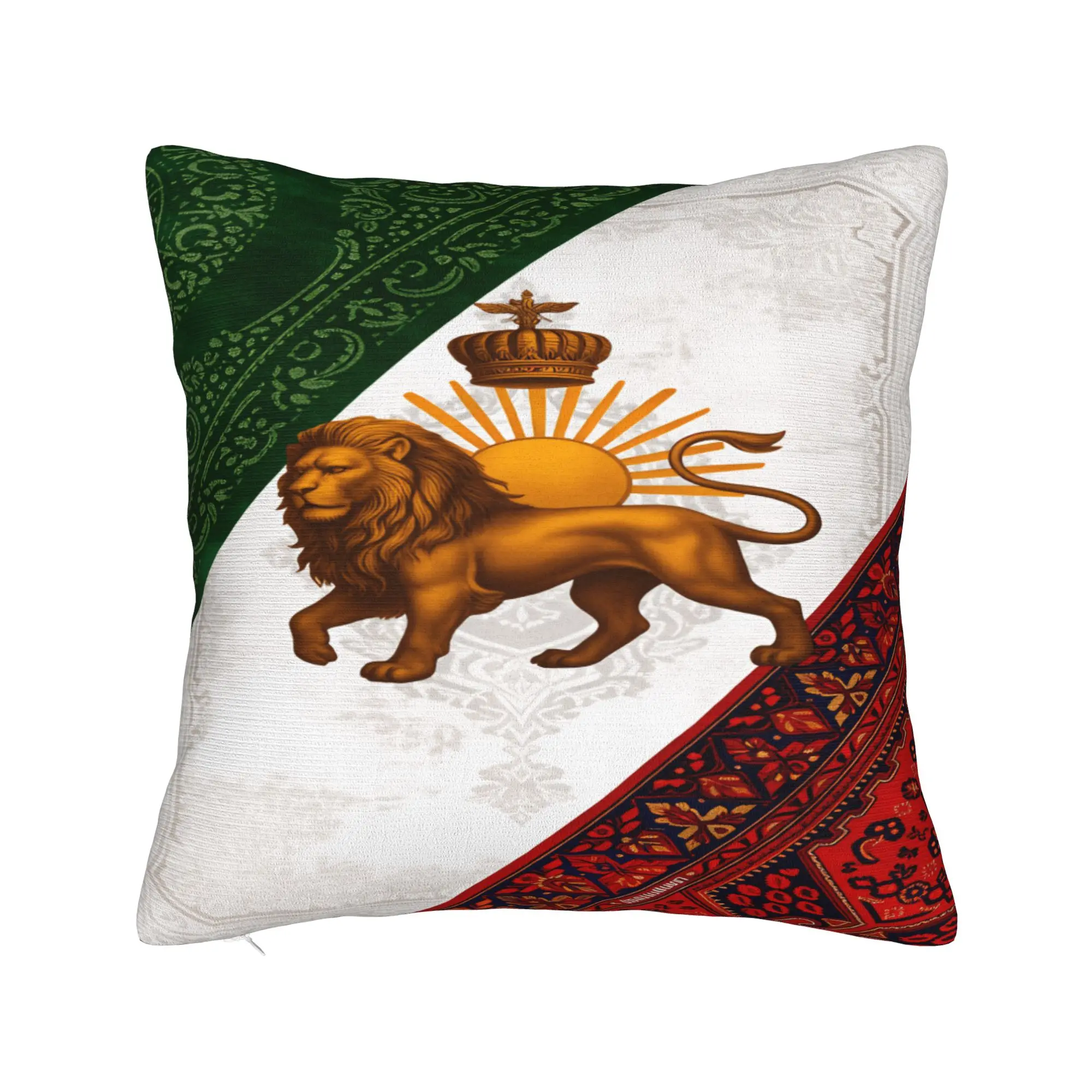 Flag Of Iran with lion Pillow Cover  Print Cushion Cover Novelty Pillow Case For Living Room Bed Chair