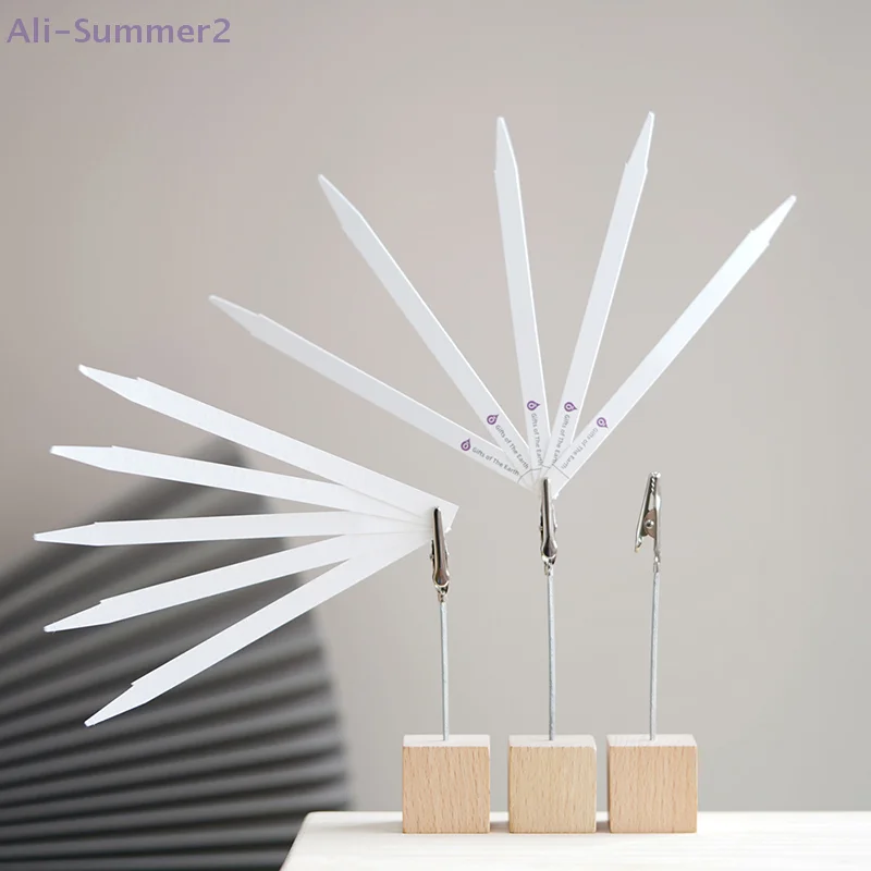 

Portable Wooden Place Card Holder Clips For Perfume Essential Oils Test Tester Paper Strip Aromatherapy Paper Desktop Holder