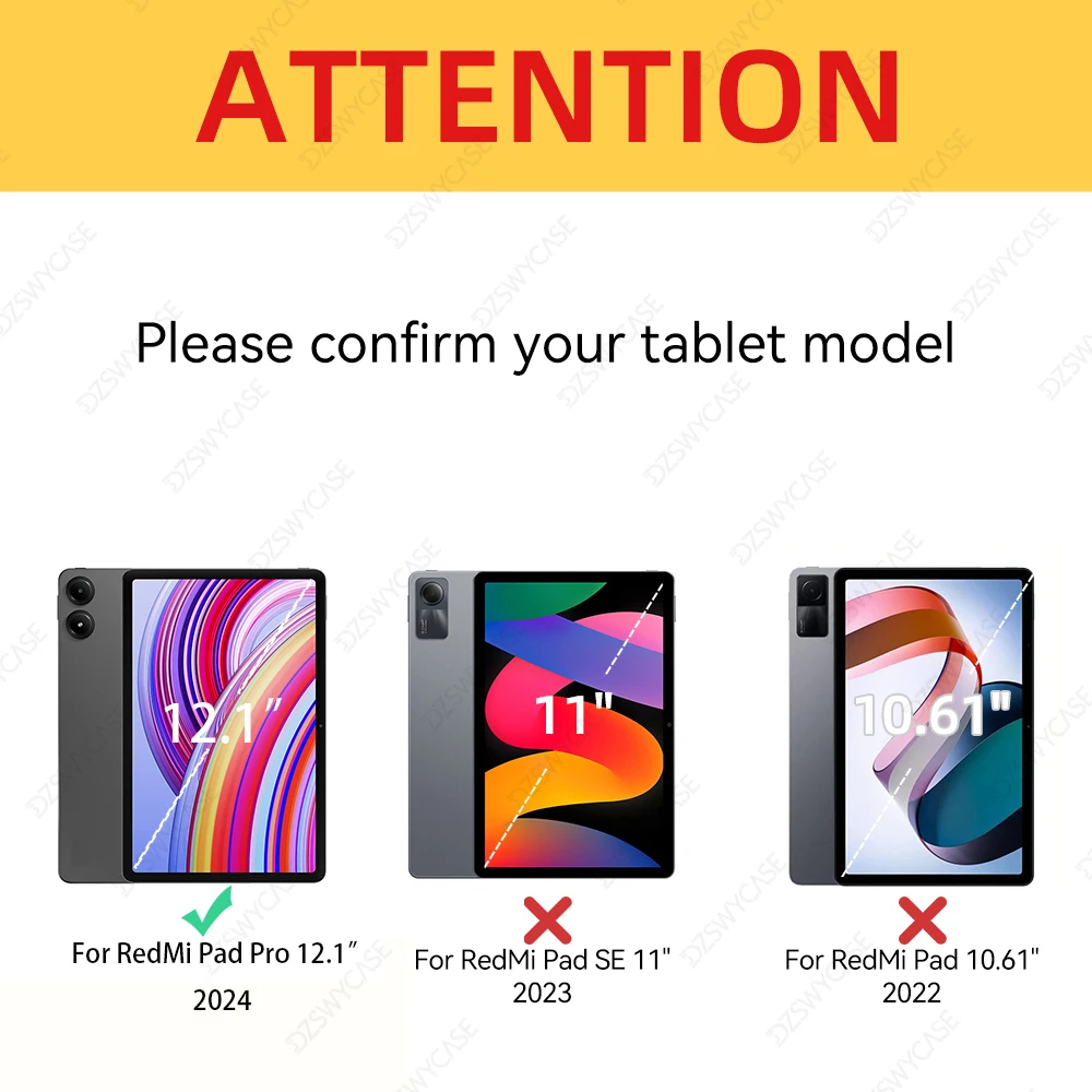 360 Rotation Cover For Redmi Pad Pro Case 12.1 inch with Pencil Holder Cover For Redmi Pad Pro Poco Pad 12 1 2024 Tablet Case