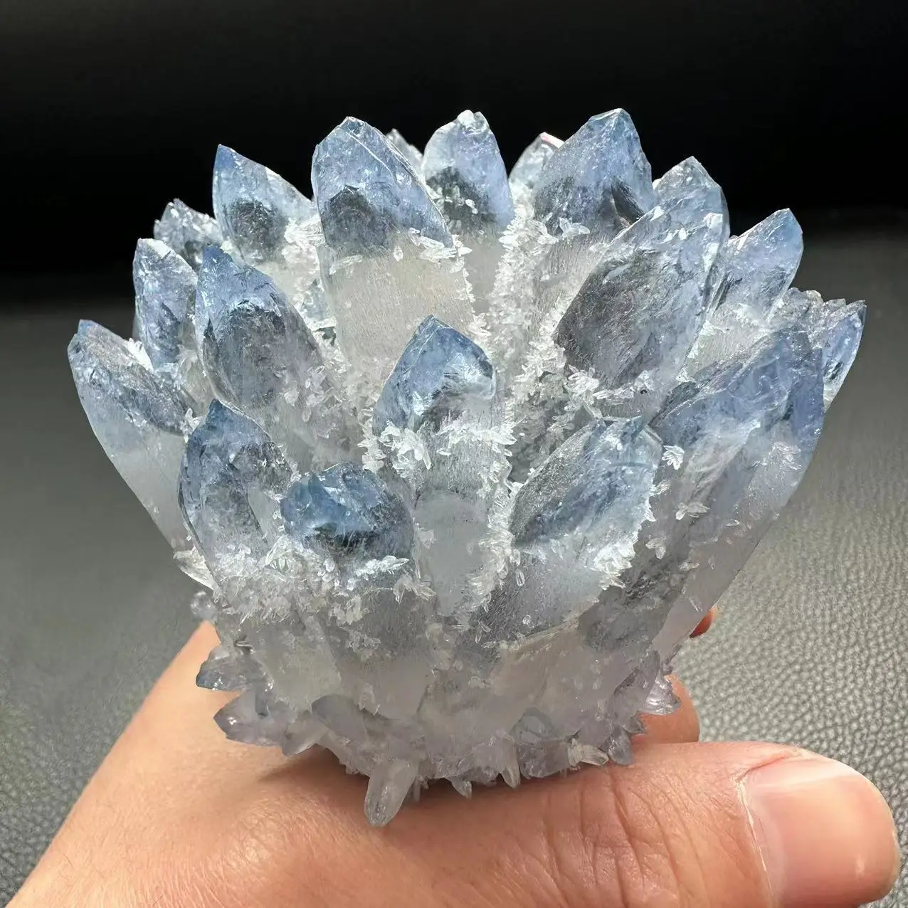 Natural blue quartz cluster, home decoration stone，reiki energy mineral specimen