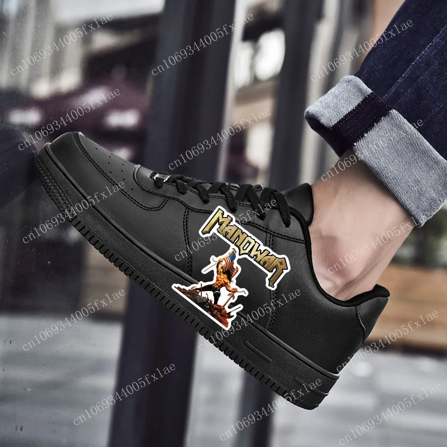 Manowar Band AF Basketball Mens Womens Sports Running High Quality Flats Force Sneakers Lace Up Mesh Customized Made Shoe DIY