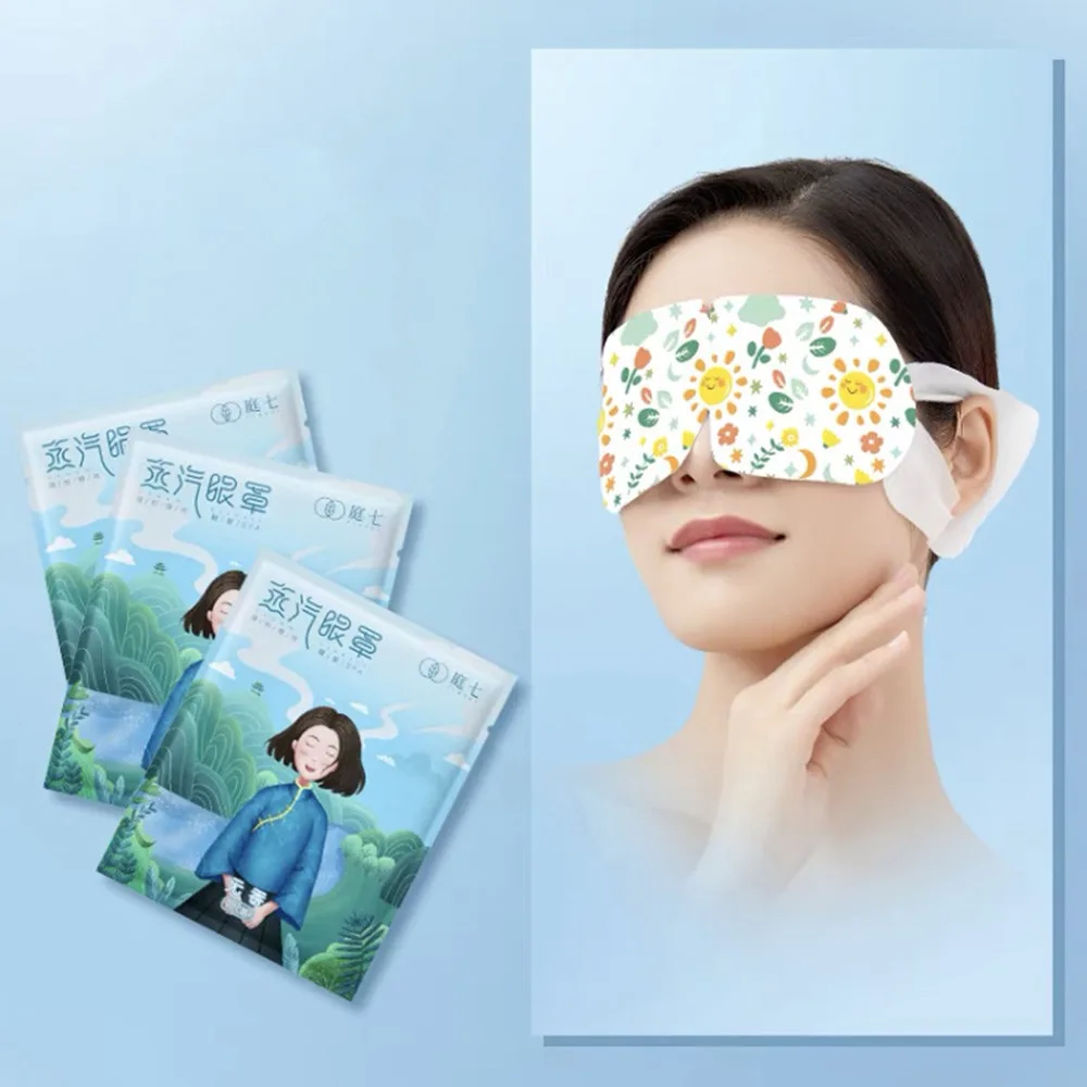 

10PCS/Pack Self-Heating Steam Eye Mask Light-Blocking Relieve Eye Fatigue Sleep Eye Mask Lavender Sakura Eye Protection Patch