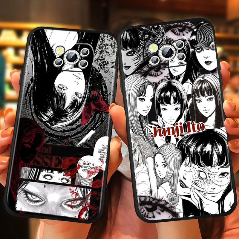 Tomie Kawakami Anime For Xiaomi Mi Poco F5 F4 F3 X6 X5 X4 X3 M6 M5 M5S M4 M3 C65 Pro GT NFC 5G Black Cover Phone Case