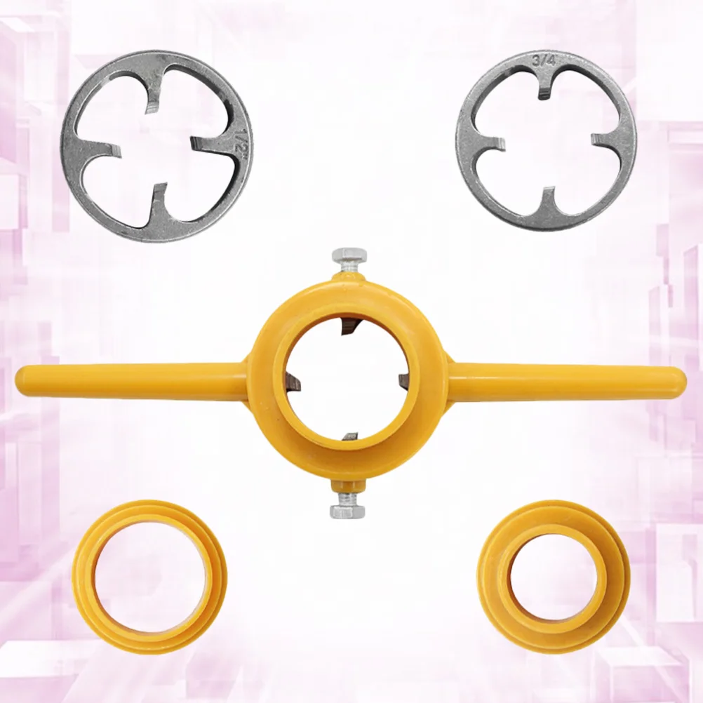 

6pcs 1 Set Of Pipe Threader Plumbing Tool Manual Hand Wrench For Water Pipe Threading Device, Die Handle Wrench, Tap Die Sets,