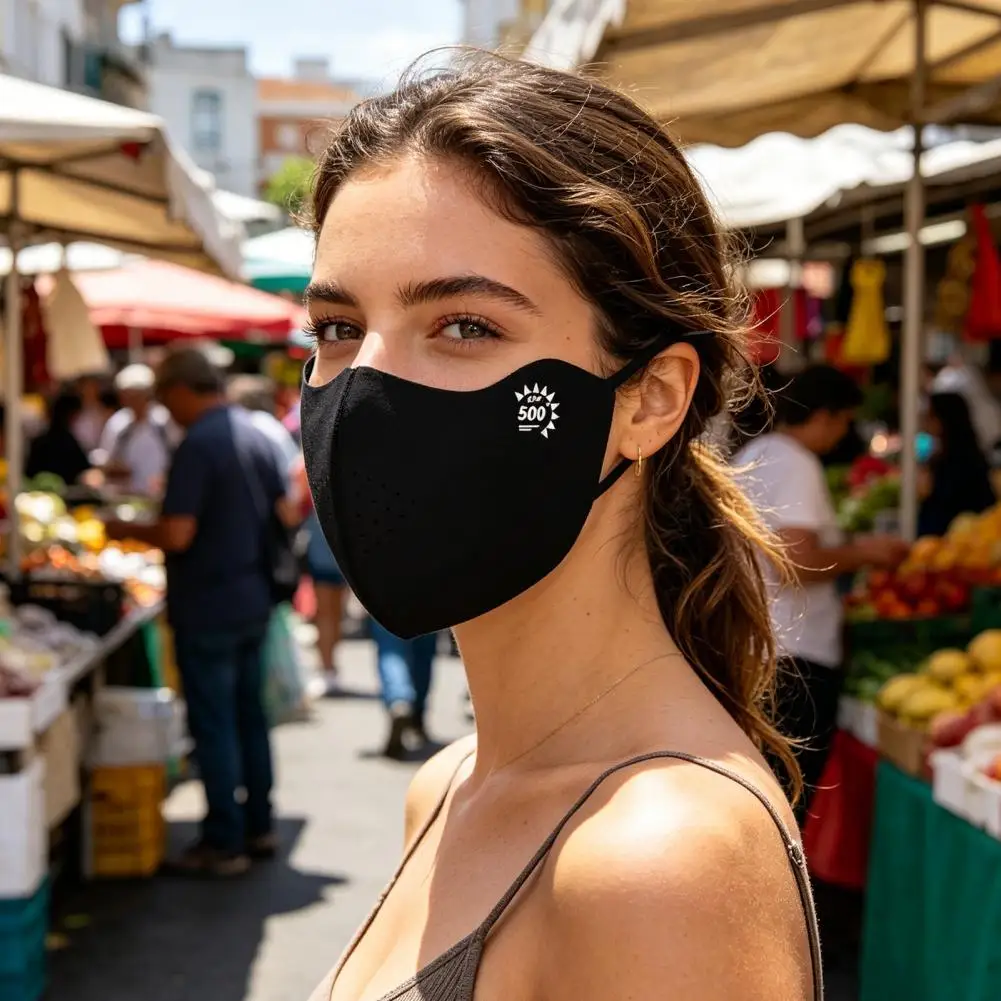 Comfortable Outdoor Sunscreen Face Guard with Ear Loop Breathable Ice Silk Mask Adjustable Fit Versatile Coverage Shield Ice