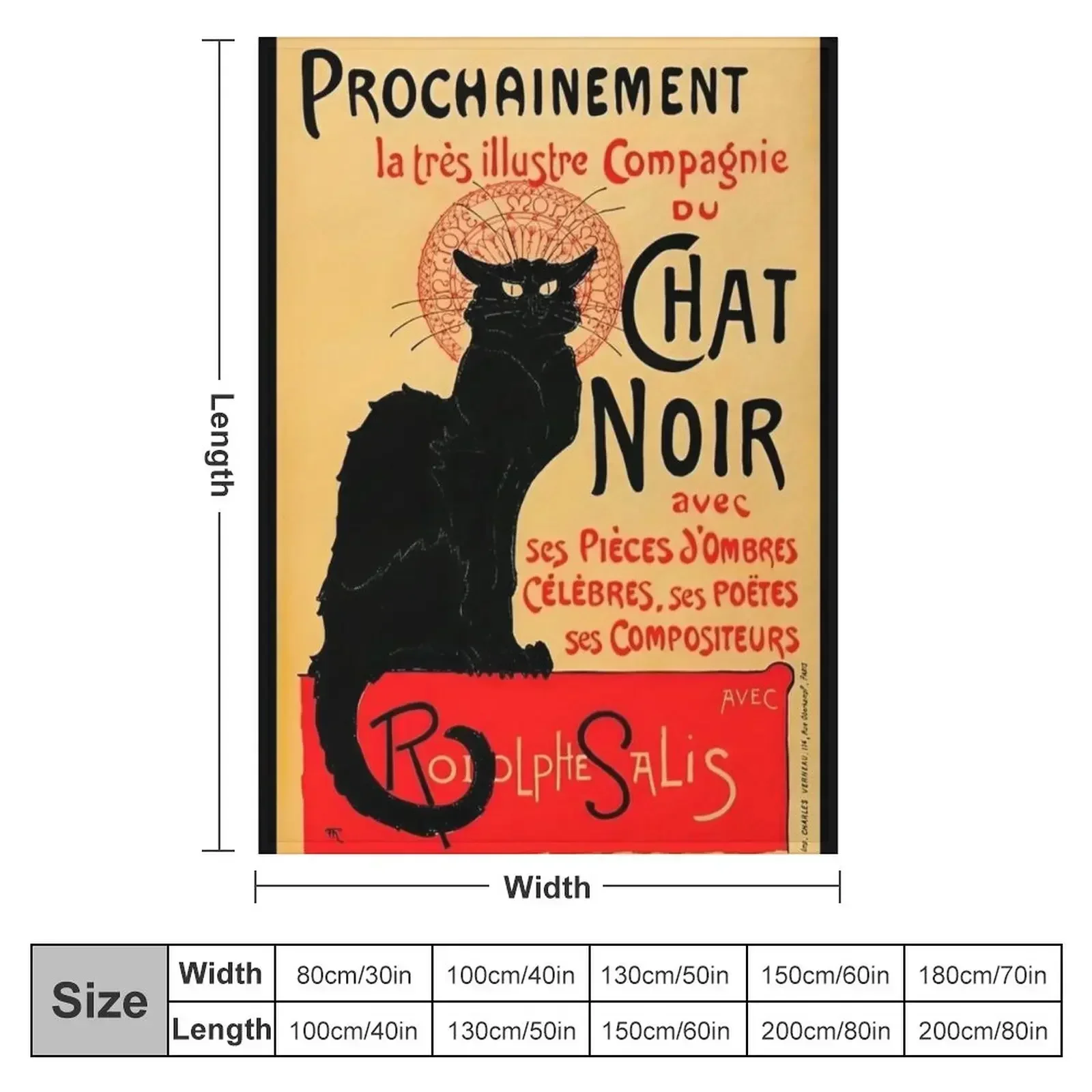 Vintage Le Chat Noir France Advert Throw Blanket Moving Sleeping Bag Bed covers Blankets