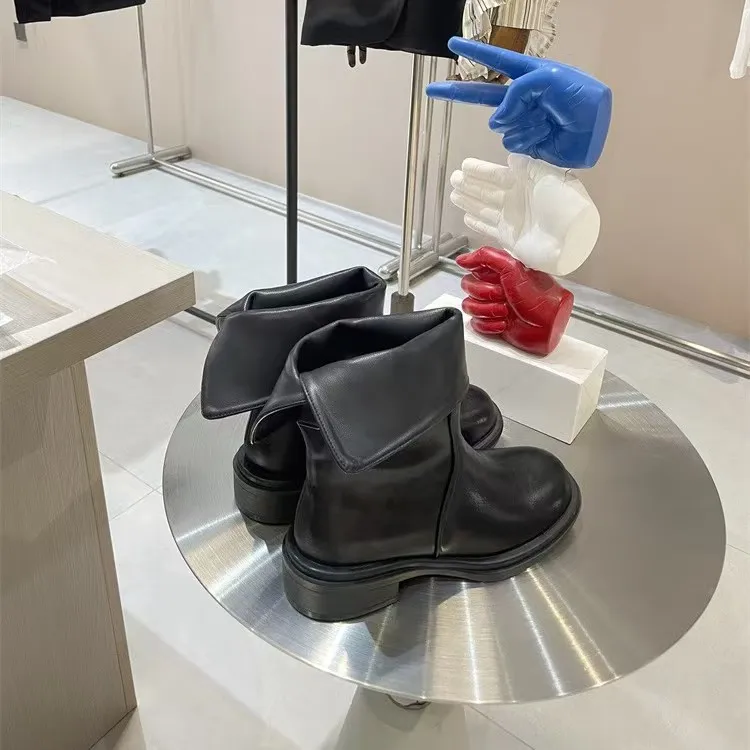 Botas medias altas para mujer invierno 2025 nuevo otoño zapatos de media pantorrilla mujer elegante y elegante diseñador de lujo Gyaru cómodo primavera