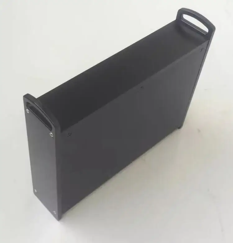 Black all aluminum power amplifier chassis preamp DAC install housing with handle W316*H70*D250mm