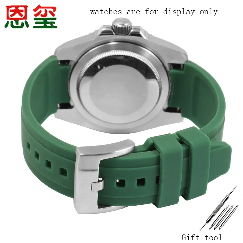 Arc Interface Rubber Strap 18 20 22mm Black Gray Green Bracelet Replacement Belt For Male And Women Soft Silicone Wristband