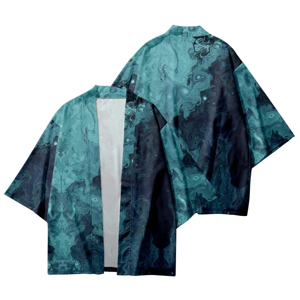 Men's And Women's Kimono Cardigan Japanese Costume Shirt Haori Obi Yukata Neutral Beach Kimono Summer Kimono Cosplay Shirt