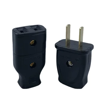 US American 2-poliger AC-Stecker für elektrische Stromversorgung, Buchse, Steckdose, Adapter, Adapter mit Kabel, wiederaufladbarer Verlängerungskabelanschluss
