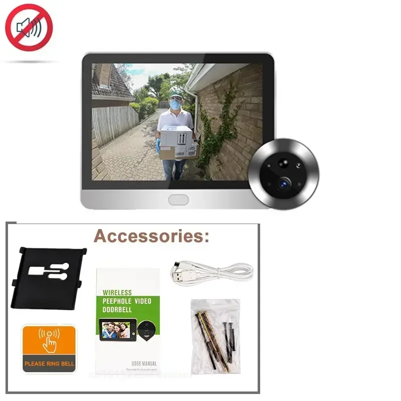 Door Camera Icam365 Peephole camera home wireless phone  4.3 Screen Night PIR wifi wireless Security protection Smart home