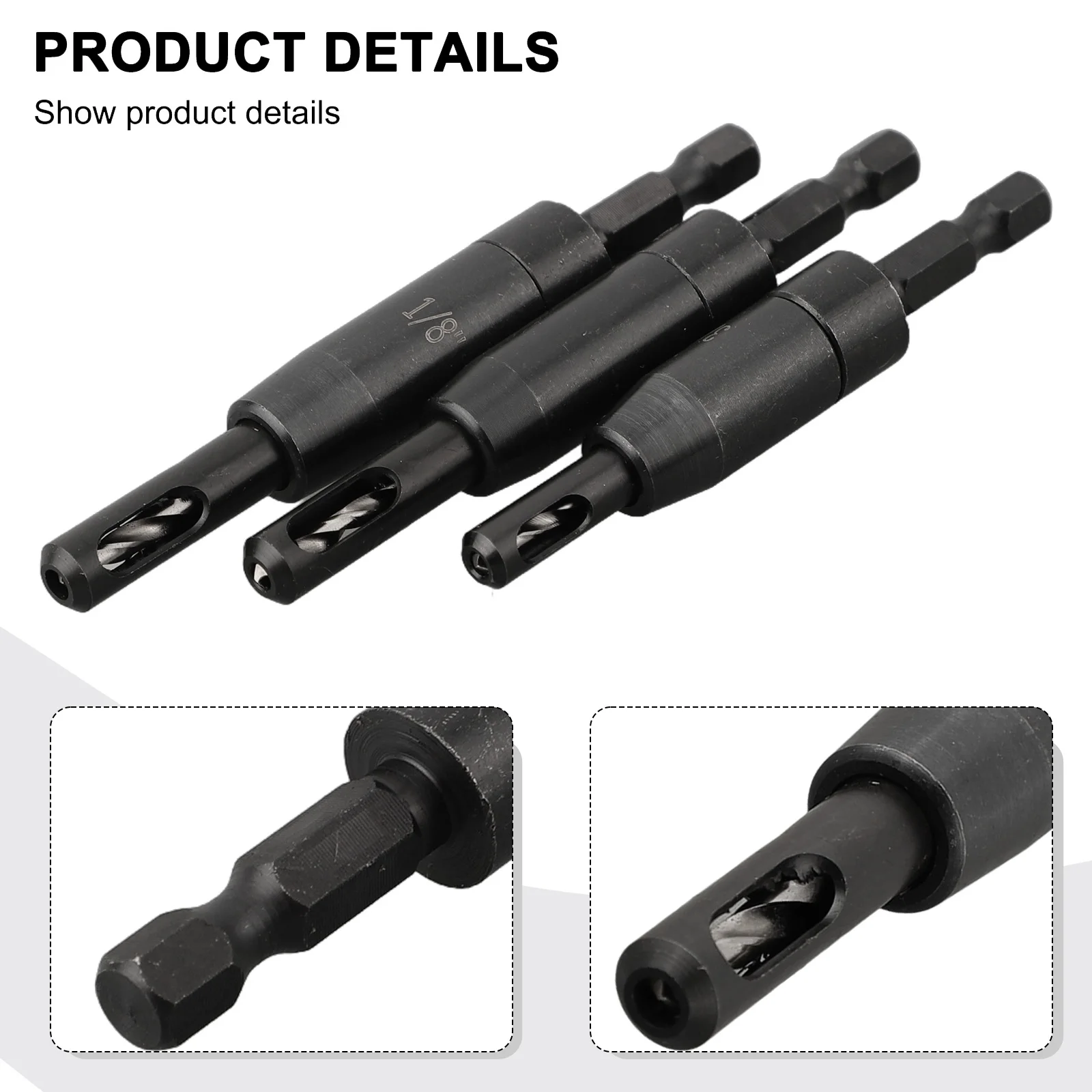 3 Piece Self Centering for Core Drill Bit Set for Cabinet Door Hinges Drawer Slides and Other Wood Hardware Mounting Tasks