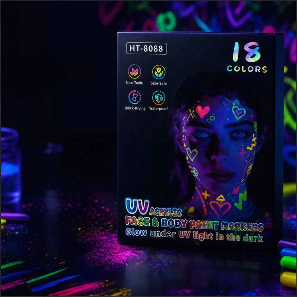 Glow In The Dark Face Body Paint Markers Neon Pigment For Party Makeup UV Light Art Drawing Pens Festival Supplies