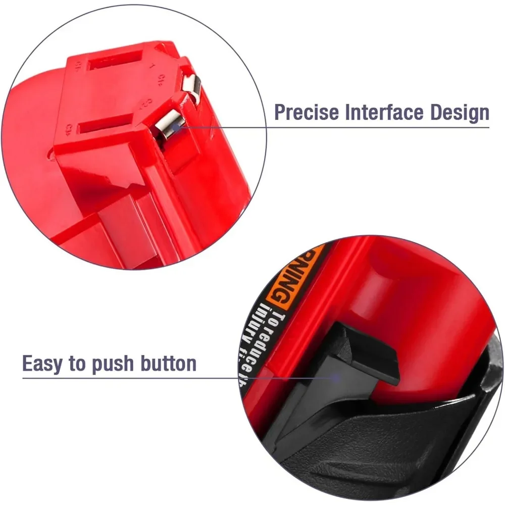 Batería de repuesto de 12V para Milwaukee M12 XC 48-11-2411, 48-11-2401, herramientas inalámbricas de MIL-12A-LI, batería recargable