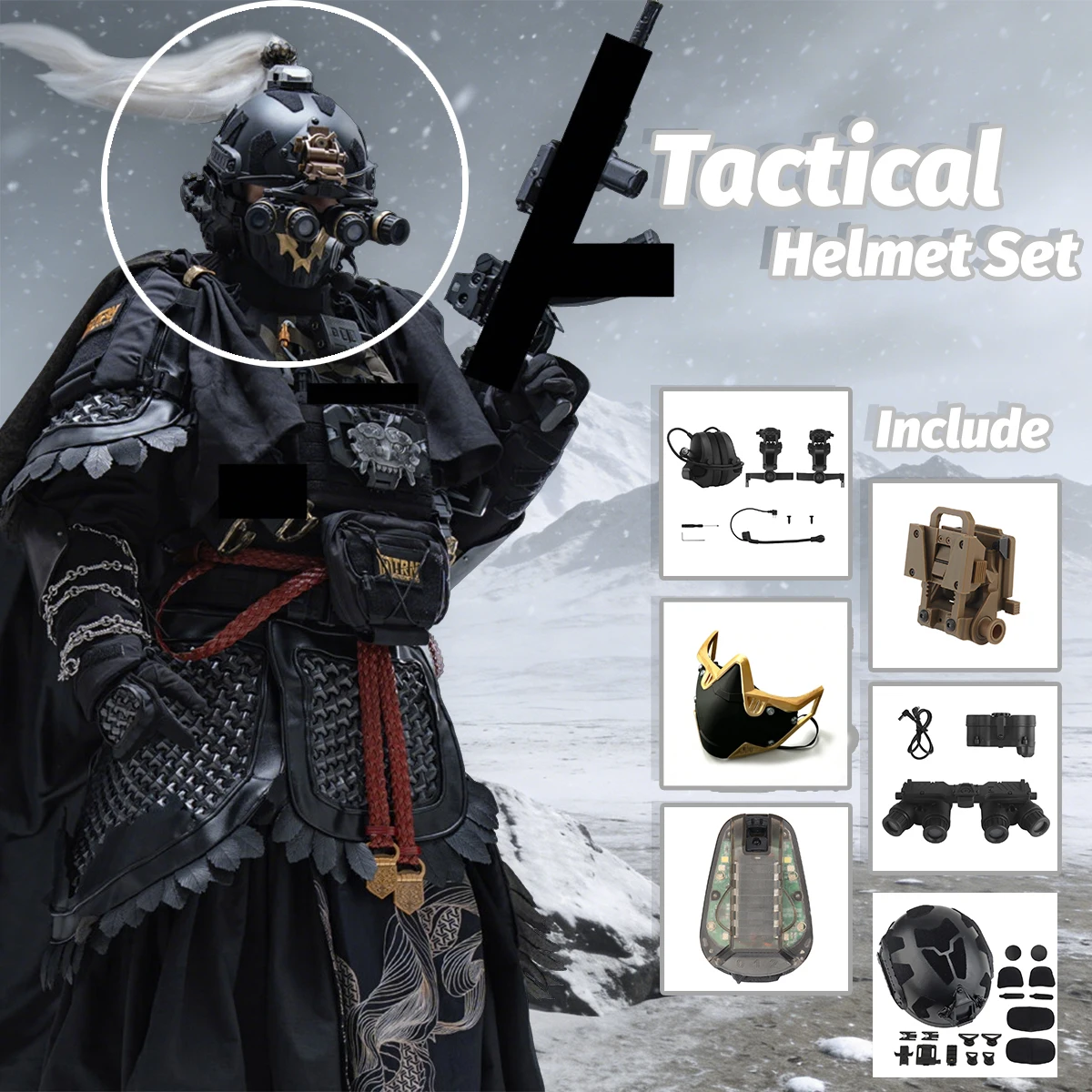 

Arena Breakout Long Night Thousand Army Tactical Gear with Full FAST Helmet Set Tactical Vest Armor for Cosplay Airsoft Game