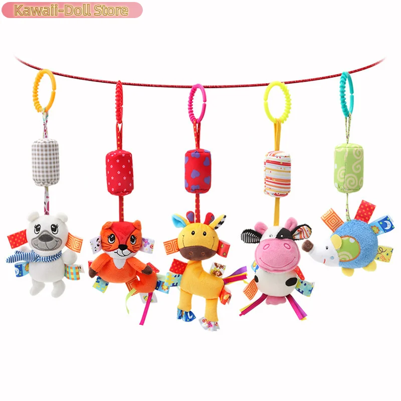 Sensorische Hängespielzeuge für Neugeborene, weiche Lernspielzeuge für Kleinkinder, Kinderwagen, Babybett, Wiege mit Beißring für Kleinkinder