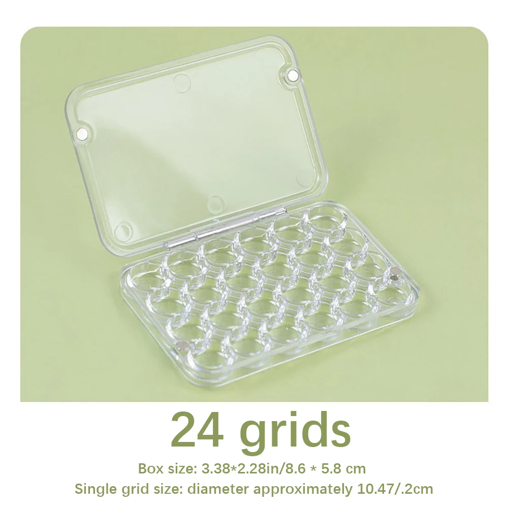 24 Gitter, 0,8 ml, Aquarell-Pigment-Verpackungsbox, tragbare feuchtigkeitsspendende Box mit kleiner Kapazität und Magnetverschluss – Detail 6
