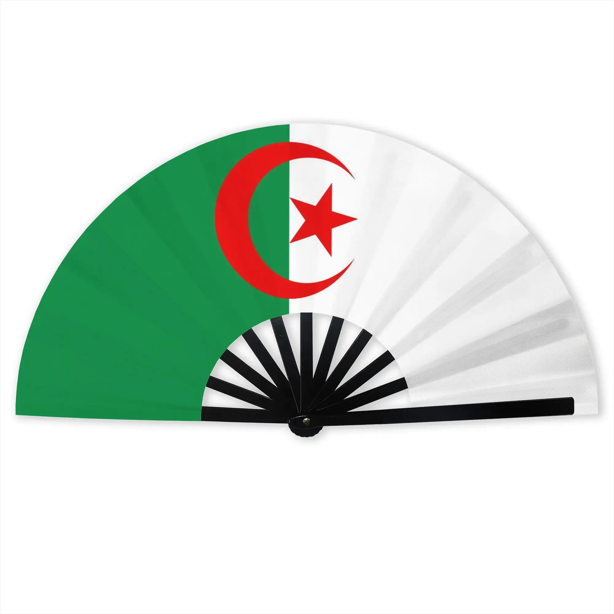 Algeria Flag Algerian Proud Patriotic  Portable Pocket Fan Camping  Folding Fan Chinese Dance Cooling Handheld Fans
