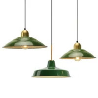 American Vintage Green Pendant Nordic Restaurant Industrial Decoration Ceiling Chandelier Iron Home Decor Retro Hanging Lamp