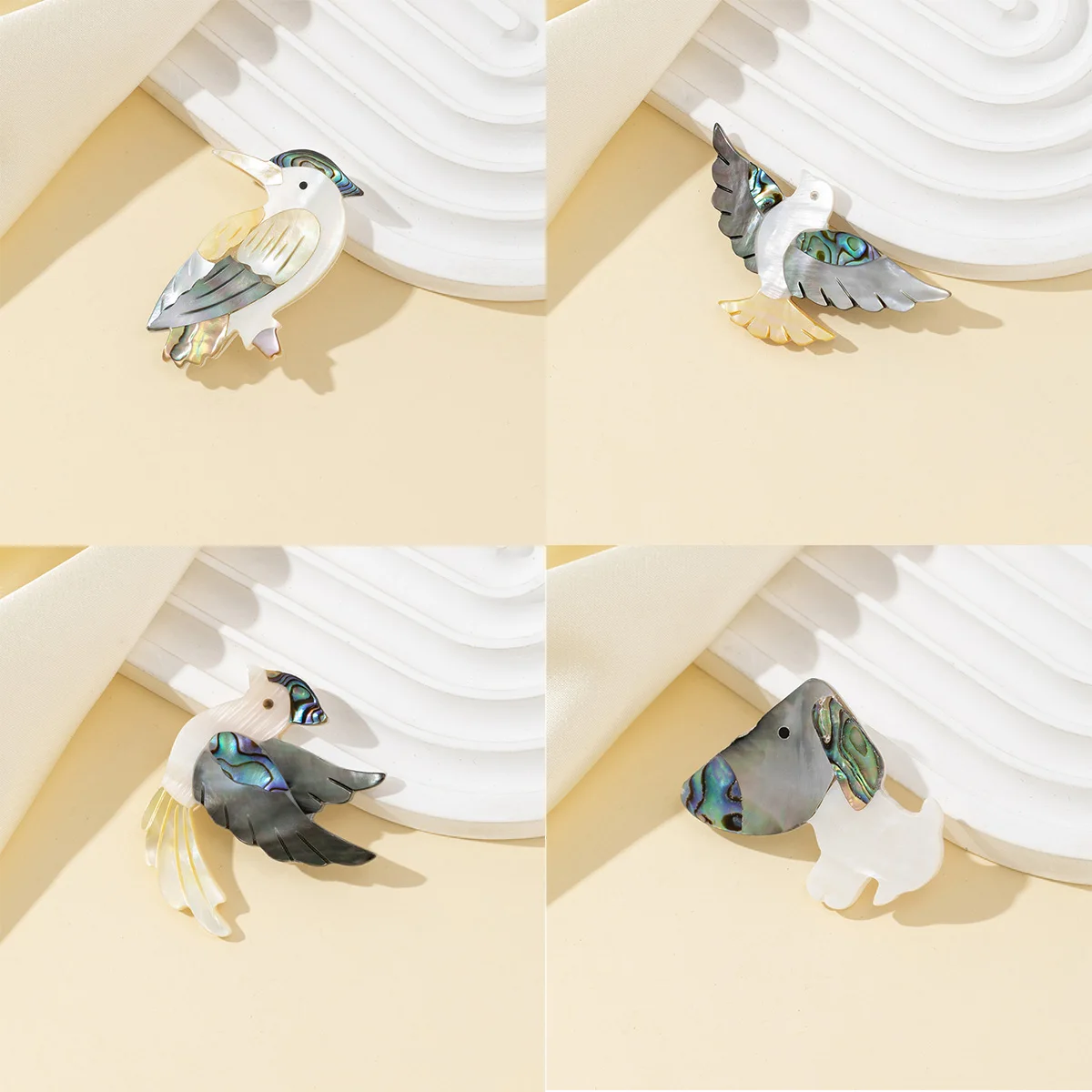 

Natural Shell Brooches Cute Bird Dog Shape for Women Banquet Dress Brooch Jewelry Fashion Specific Design Accessories