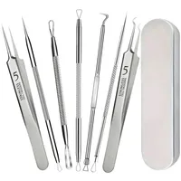 Professional Acne Blackhead Remover Tool Kit - Stainless Steel Precision Tweezers & Needle for Facial Beauty, Whiteheads Removal