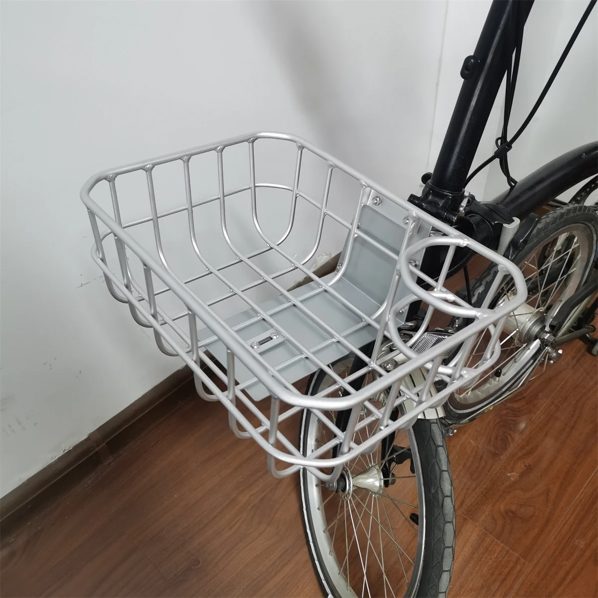 ブロンプトン用アルミ合金折りたたみ自転車フロントバスケット（ネット