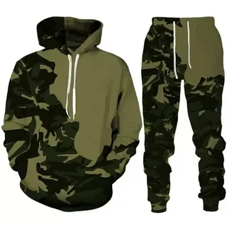 Camouflage Men Hoodie Sets 3D Print Tracksuit Set Man Hoodie + Pants 2pcs Set Outdoor Oversize Casual Men\'s sportswear clothing