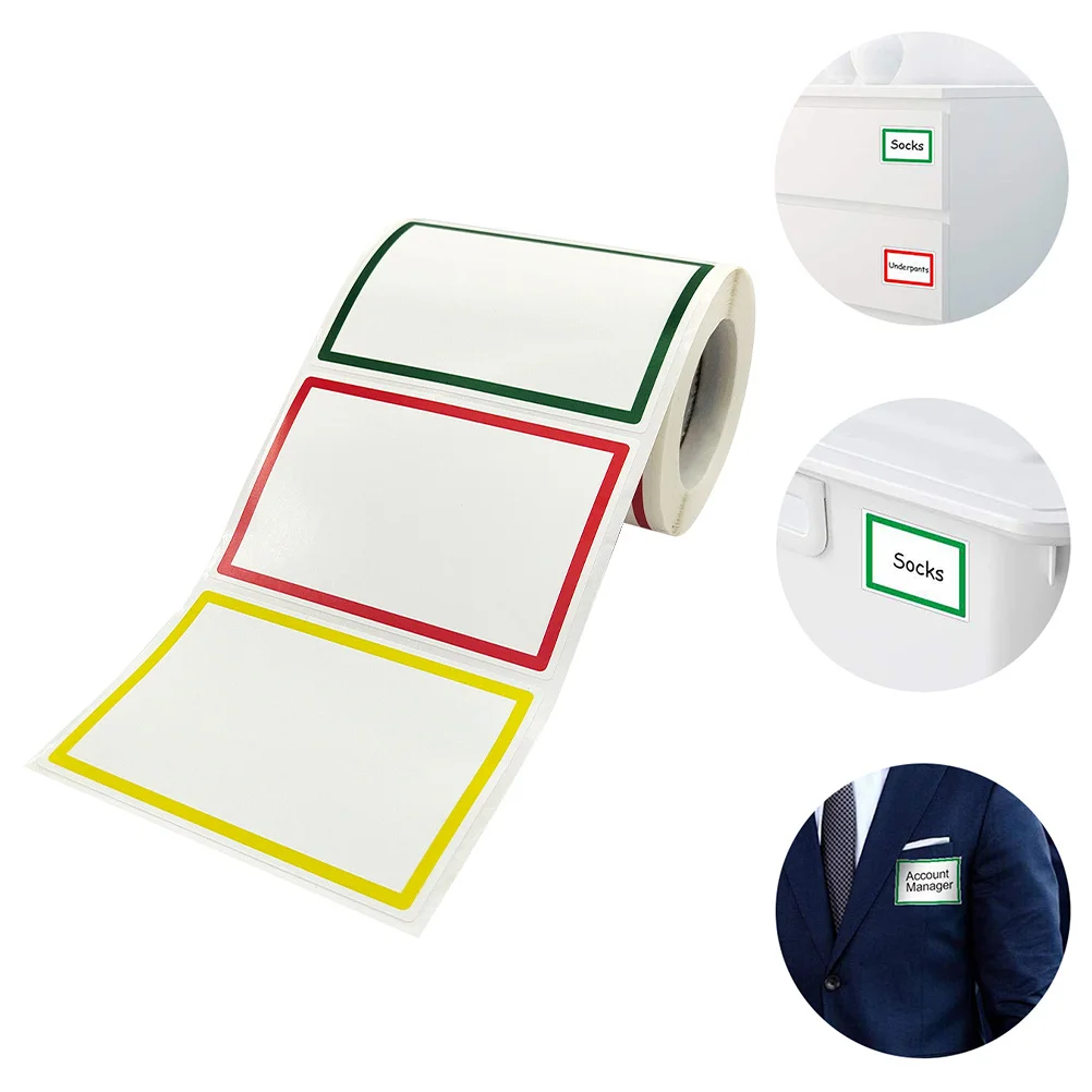 

1 Roll Adhesive Blank Name Tag Stickers DIY Classification Mark Labels Colorful Name Stickers for DIY Home Use Office Label