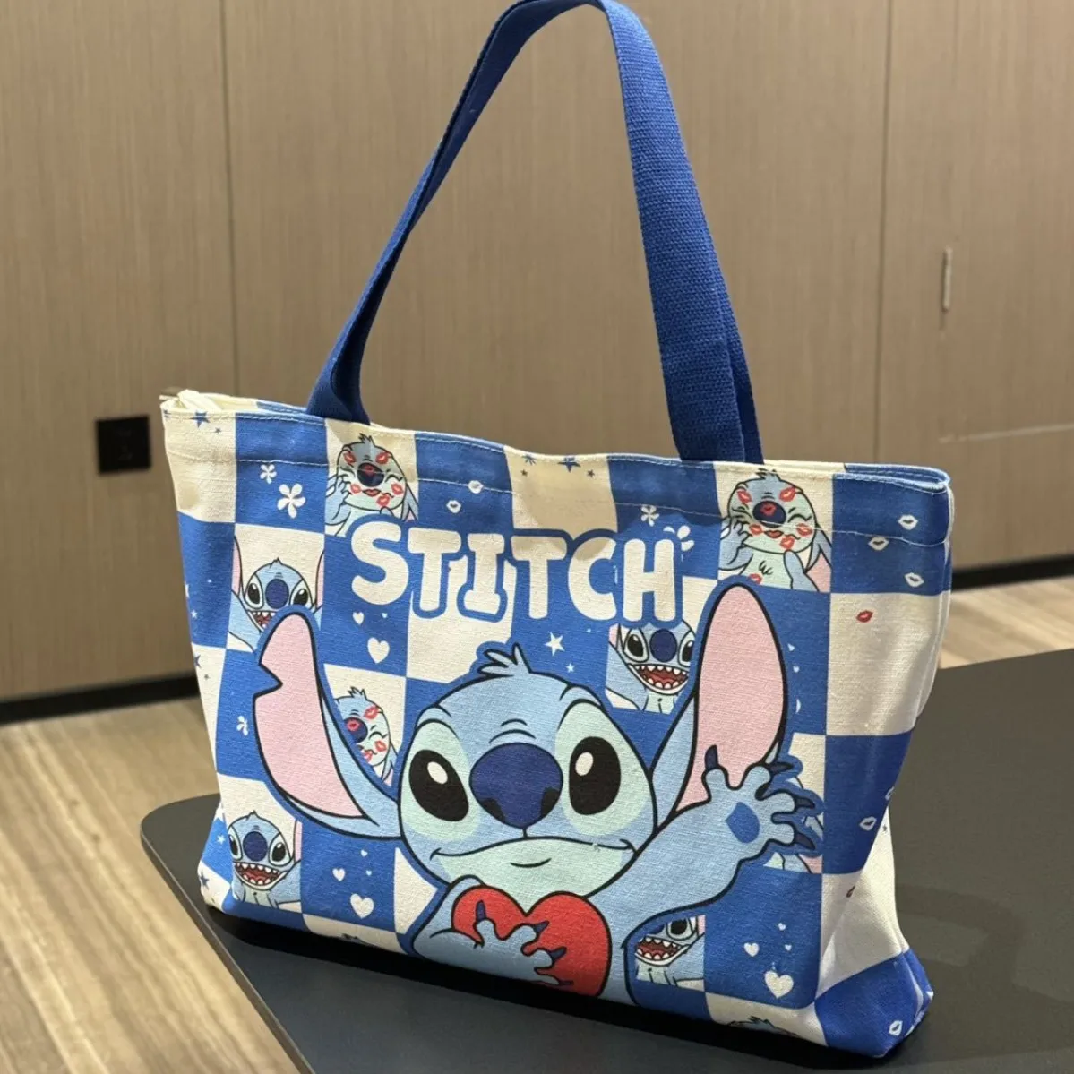 Большая холщовая сумка с двусторонним принтом Stitch Star, универсальная периферийная сумка на одно плечо с героями мультфильмов, подарки