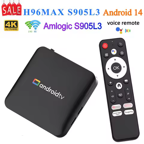 H96Max S905L3 Android 14 TV Box HD 4K Bluetooth Network Player Voice Remote Control Set Top Box