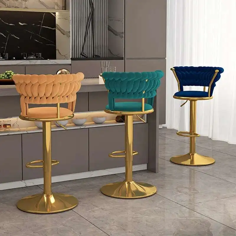 

modern long bar stools bedroom metal Minimalist balcony leather chair throne nordic party sillas para comedor salon furniture
