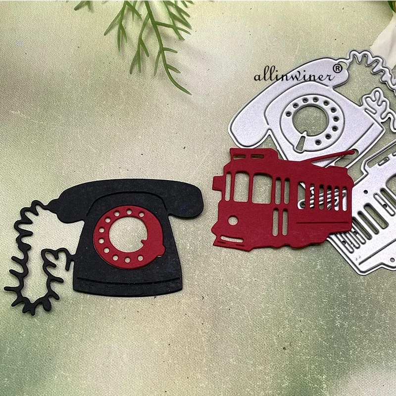 

Vintage telephone bus Metal Cutting Dies Stencils For DIY Scrapbooking Decorative Embossing Handcraft Die Cutting Template